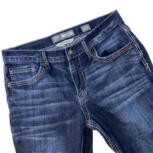 BKE Buckle Jeans Jake Straight Men 34 XL Long 34x34 Whiskers Thick Stitch Cowboy